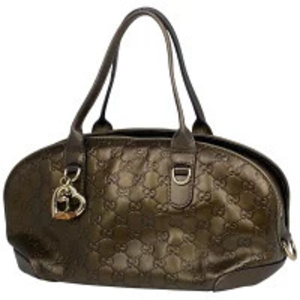 Gucci Guccissima Handbag Signature GG Heartbit Shoulder Bag Leather Bron White